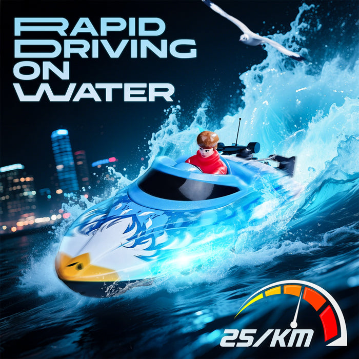 BEZGAR 12” Self-Righting 25 Km/h RC Boat for Kids & Adults