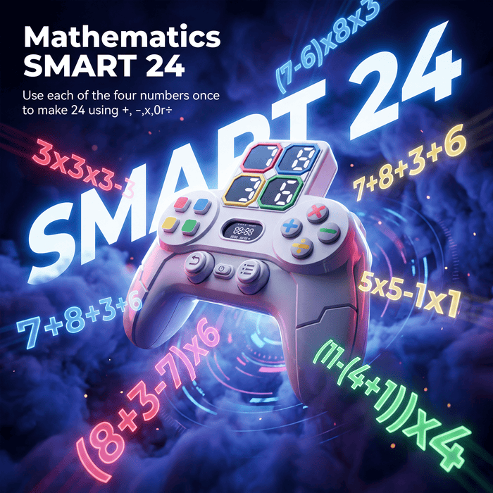 24 Math Game, Electronic Handheld Math Toy for Kids with 1300+ Challenges