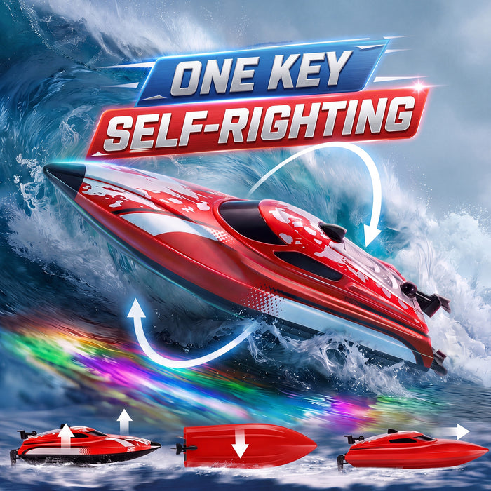 12 inch Remote Control Boat with LED for Kids and Adults (25 KM/H)