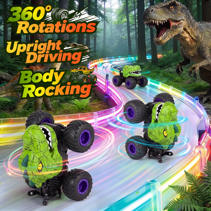 Bezgar RC Cars for Kids, 1:20 RC Stunt Cars with Lights, Music and Spray, Dinosaur Toys Gift Kids RC Car