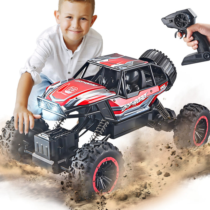 Bezgar Monster Truck, 1:12 RC Crawler with Lights for Kids & Adults