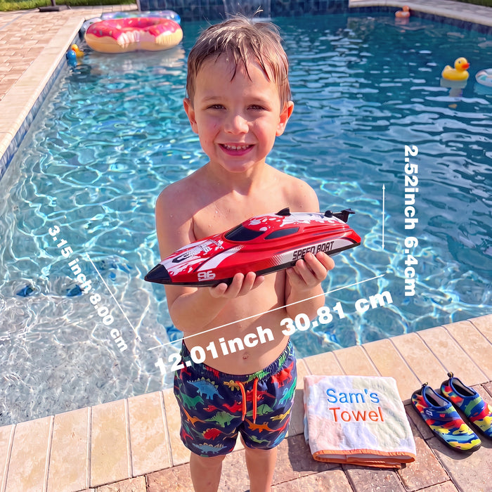 12 inch Remote Control Boat with LED for Kids and Adults (25 KM/H)