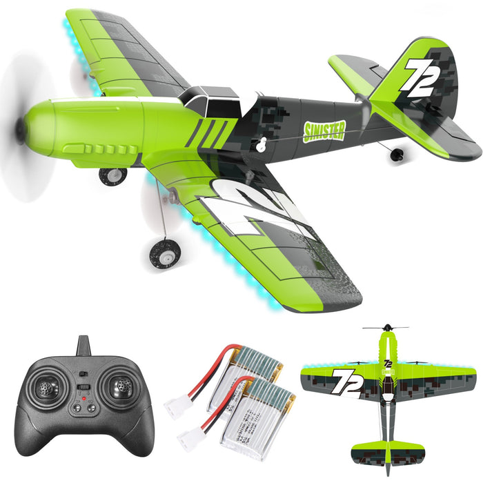 Bezgar RC Plane, 6-Axis Gyro Remote Control Airplane with LED Lights