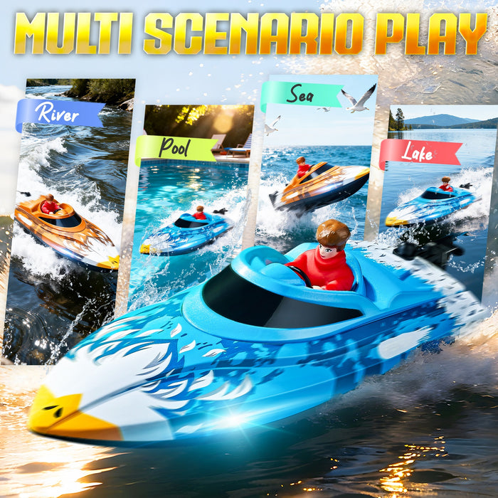 BEZGAR 12” Self-Righting 25 Km/h RC Boat for Kids & Adults