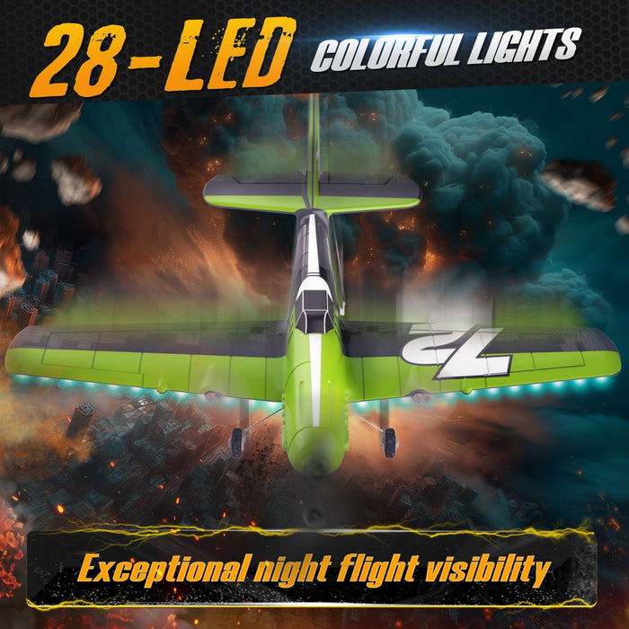 Bezgar RC Plane, 6-Axis Gyro Remote Control Airplane with LED Lights
