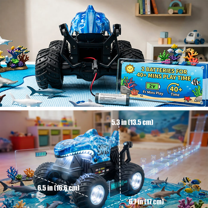 Bezgar RC Monster Trucks for Boys with 360° Spins, Music and LED Shell & Wheels