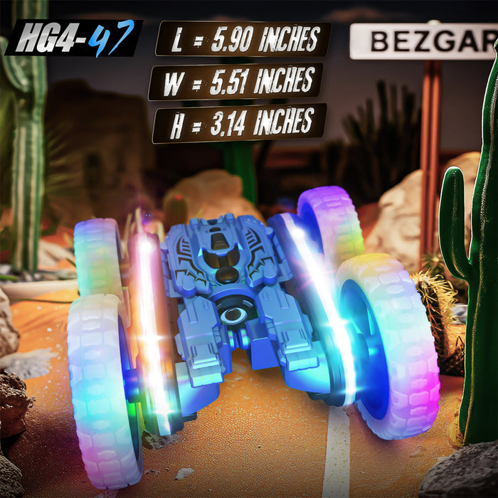 Bezgar Remote Control Stunt Car with Upgraded Strip Lights