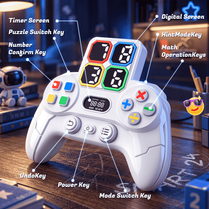 24 Math Game, Electronic Handheld Math Toy for Kids with 1300+ Challenges