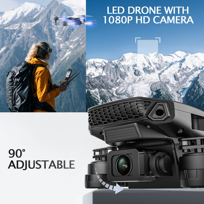 Bezgar Drone with Camera 1080P HD, Foldable FPV Drones with One Key Take Off