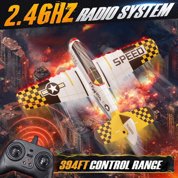 Bezgar RC Plane, 6-Axis Gyro Remote Control Airplane with LED Lights