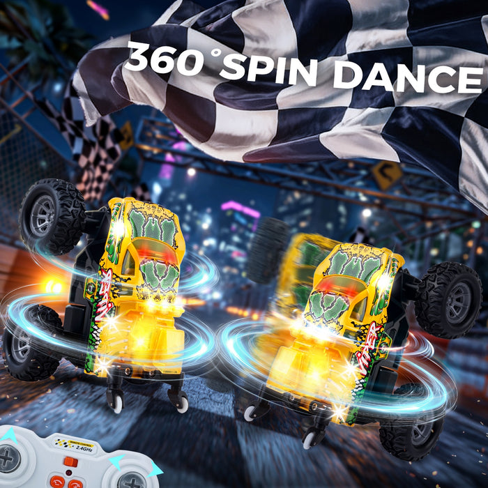 Bezgar Mini RC Monster Truck with Lights & 360° Spins