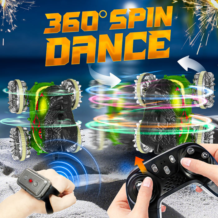 Bezgar Dinosaur RC Truck with Hand Gesture Control, Lights & Water Gun