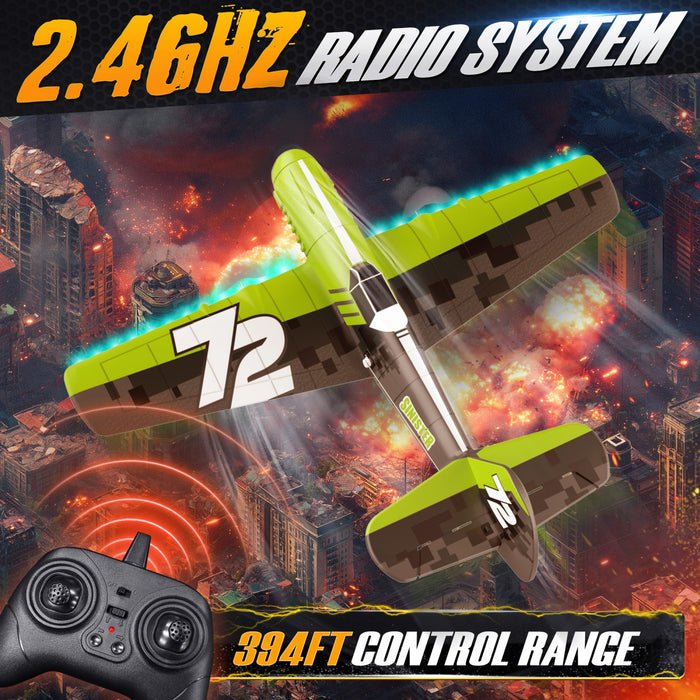 Bezgar RC Plane, 6-Axis Gyro Remote Control Airplane with LED Lights
