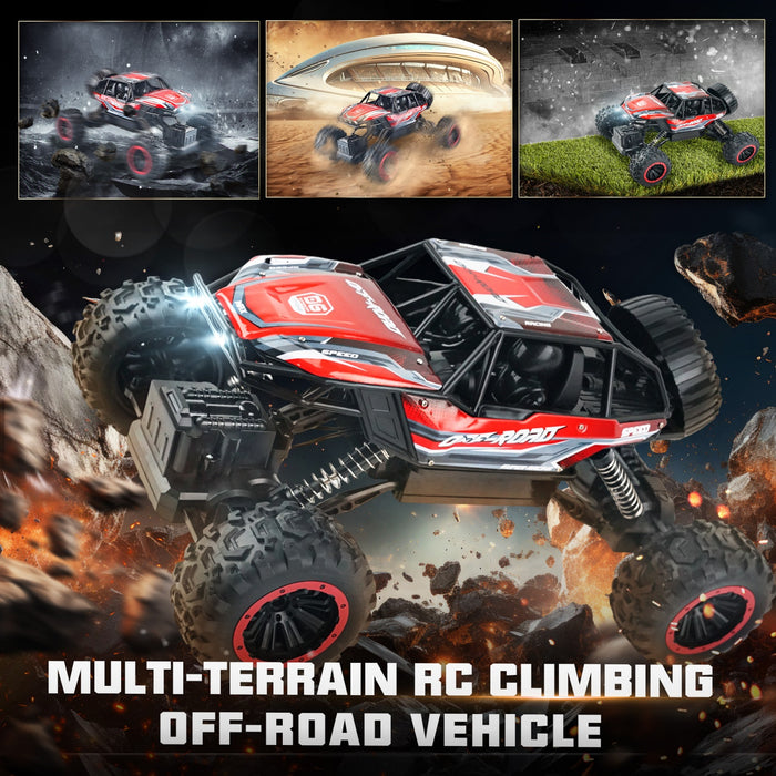 Bezgar Monster Truck, 1:12 RC Crawler with Lights for Kids & Adults