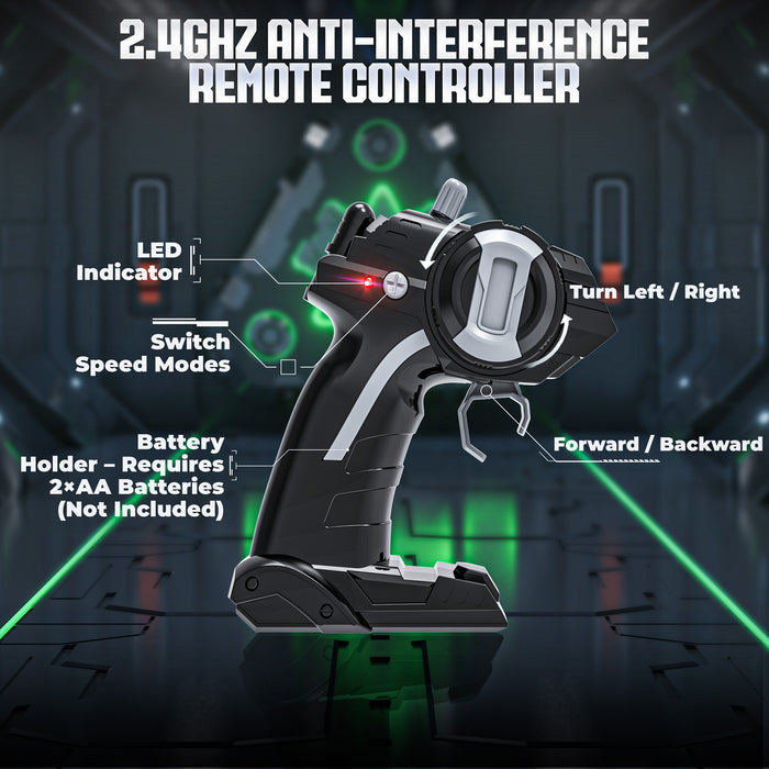 RC Car for Kids with Remote, 2.4GHz Metal RC Cars with LED