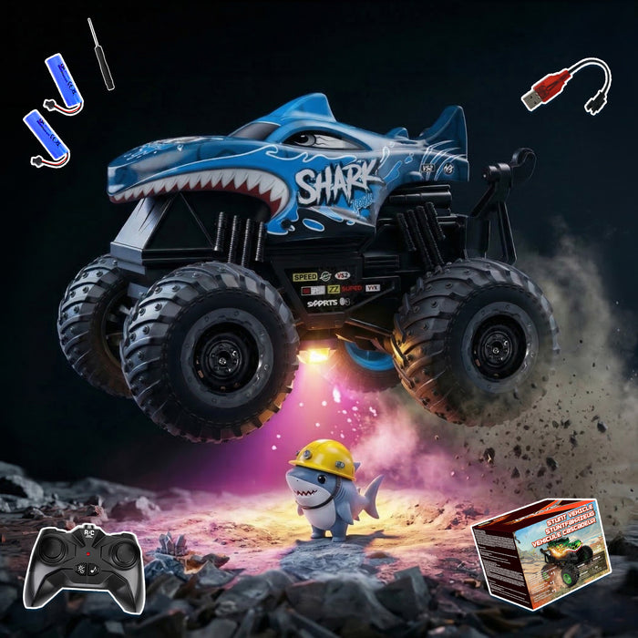 Bezgar RC Cars for Kids, RC Monster Trucks for Boys with LED Car Shell & Wheels, 360° Stunt and Music