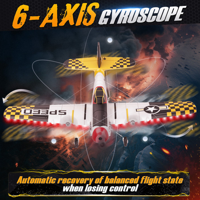 Bezgar RC Plane, 6-Axis Gyro Remote Control Airplane with LED Lights