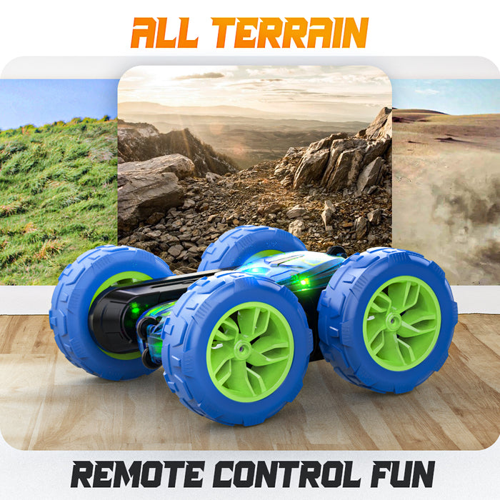 Bezgar RC Car for Kids, Double-Sided 360° Rotating RC Stunt Cars with Lights