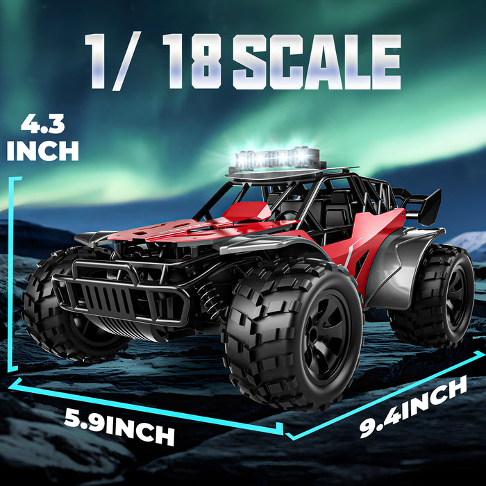 RC Car for Kids with Remote, 2.4GHz Metal RC Cars with LED