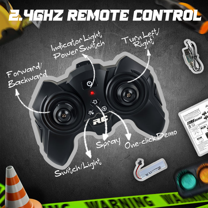 Bezgar RC Car for Kids, RC Monster Truck for Boys with Lights, Spray, 360° Spins Stunt