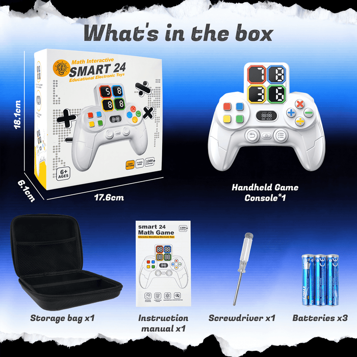 24 Math Game, Electronic Handheld Math Toy for Kids with 1300+ Challenges
