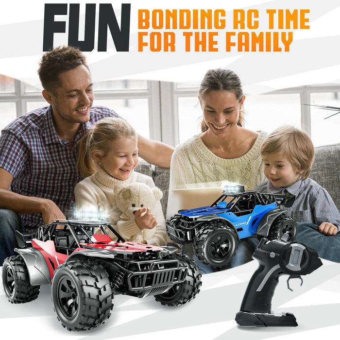 RC Car for Kids with Remote, 2.4GHz Metal RC Cars with LED