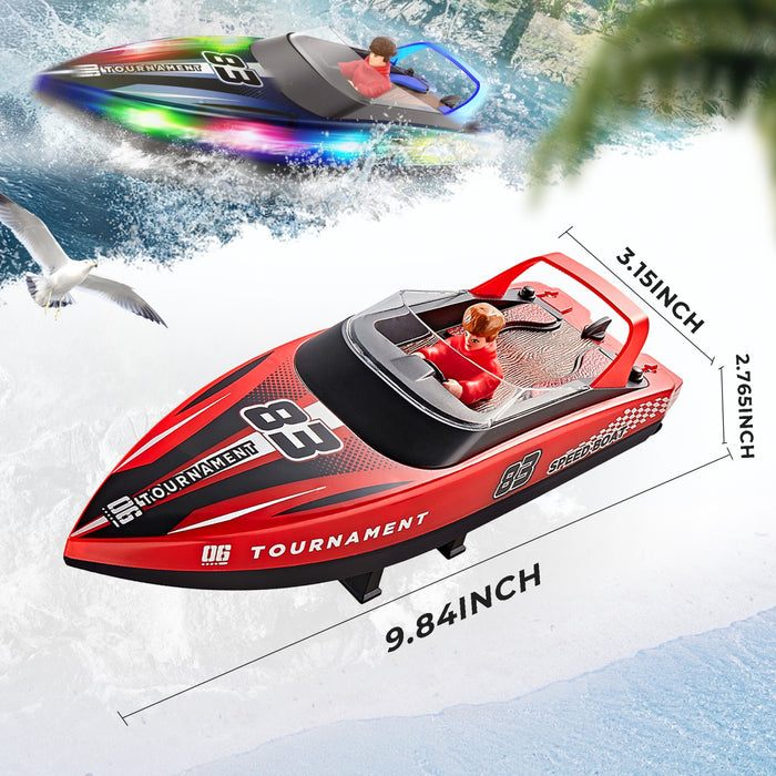 Bezgar 15 Km/h 10” RC Boats for Kids & Adults (2 Packs)