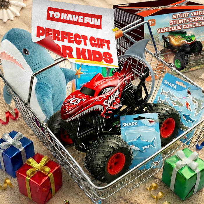 Bezgar RC Monster Truck, 1:20 RC Shark Truck with Lights, Music & 360° Spins