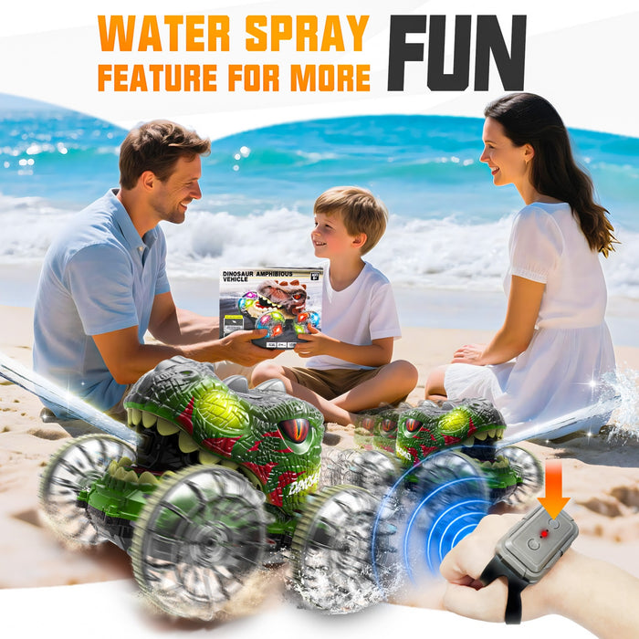 Bezgar Dinosaur RC Truck with Hand Gesture Control, Lights & Water Gun