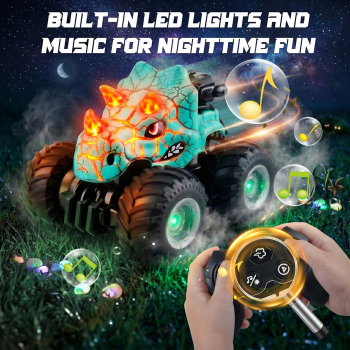 Bezgar RC Cars for Kids, RC Monster Trucks for Boys with Lights, Music & Spray