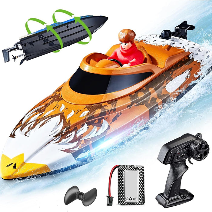 BEZGAR 12” Self-Righting 25 Km/h RC Boat for Kids & Adults
