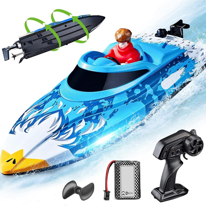 BEZGAR 12” Self-Righting 25 Km/h RC Boat for Kids & Adults