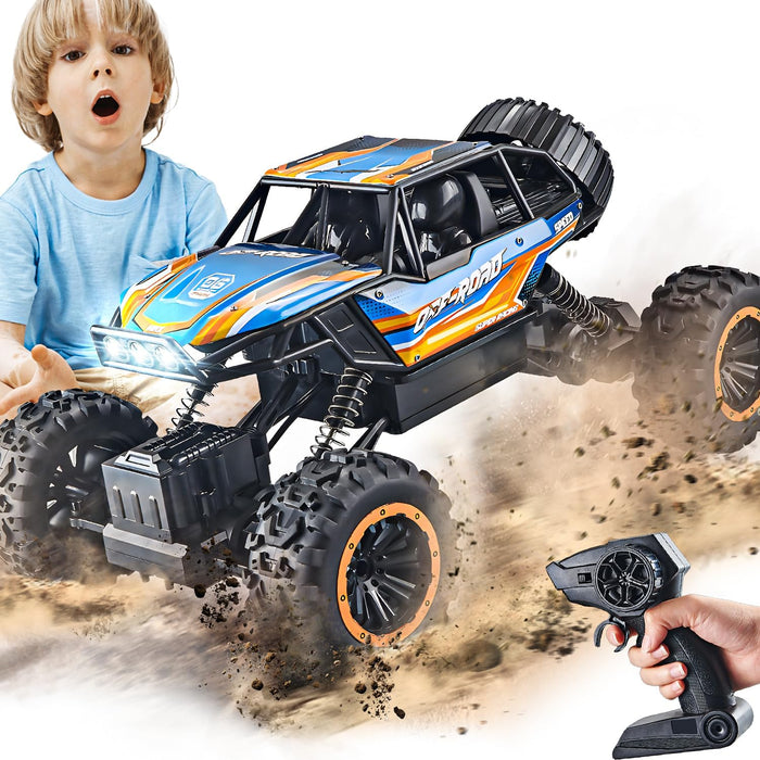 Bezgar Monster Truck, 1:12 RC Crawler with Lights for Kids & Adults