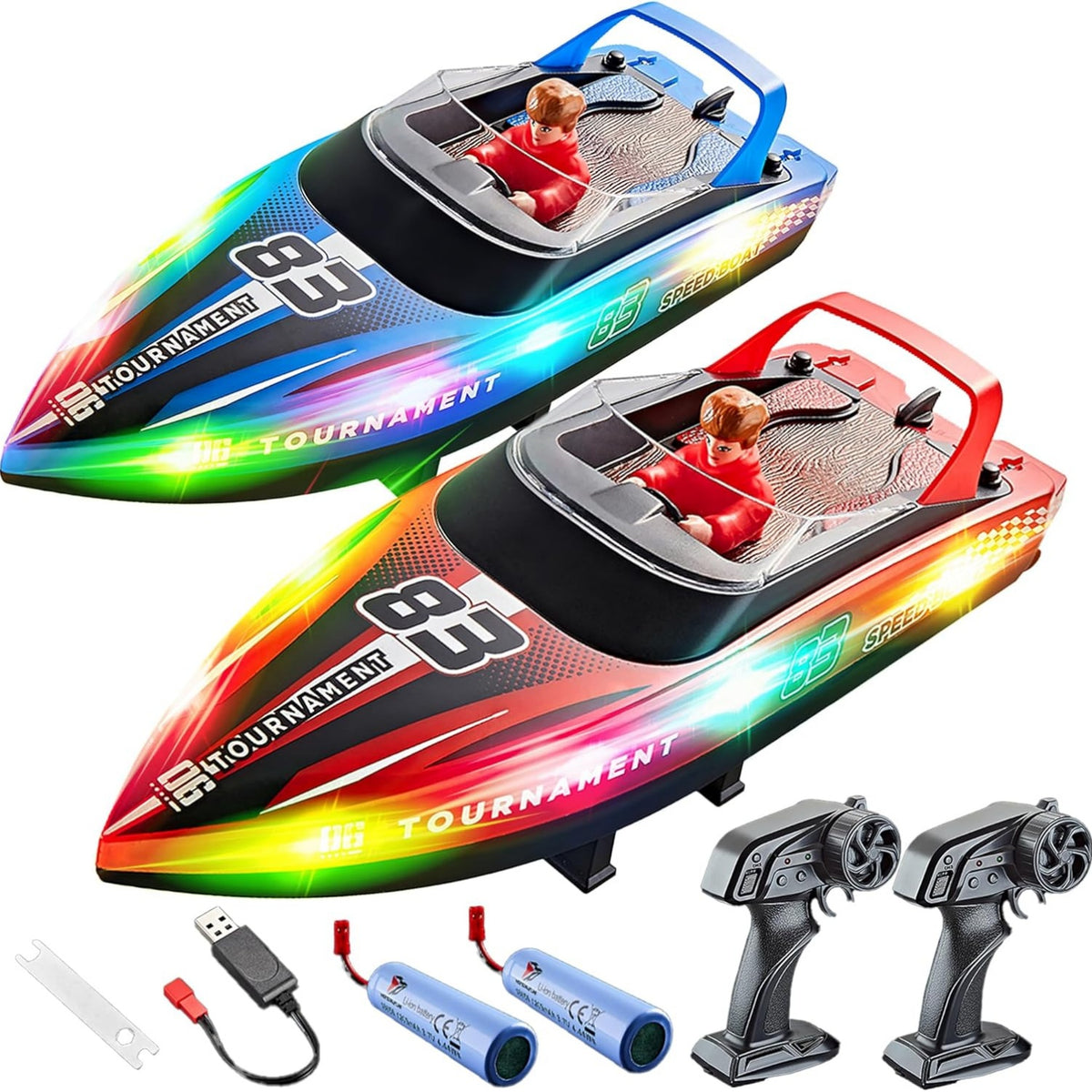 Bezgar 15 Km/h 10” RC Boats for Kids & Adults (2 Packs) — BEZGAR