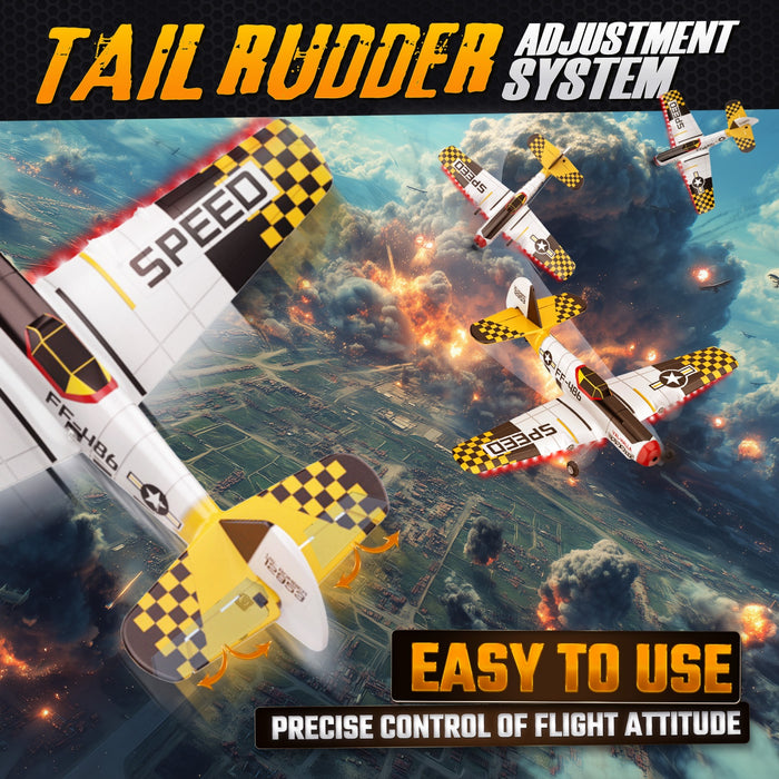 Bezgar RC Plane, 6-Axis Gyro Remote Control Airplane with LED Lights