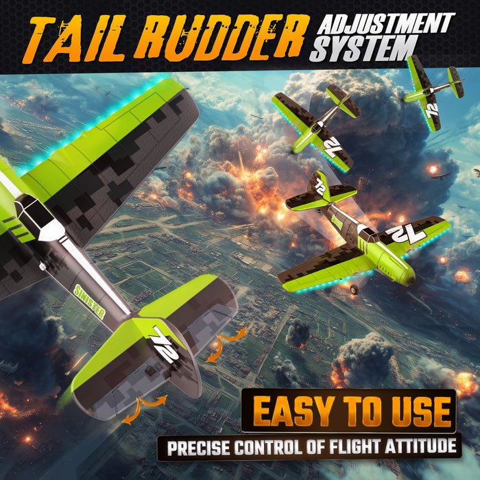 Bezgar RC Plane, 6-Axis Gyro Remote Control Airplane with LED Lights