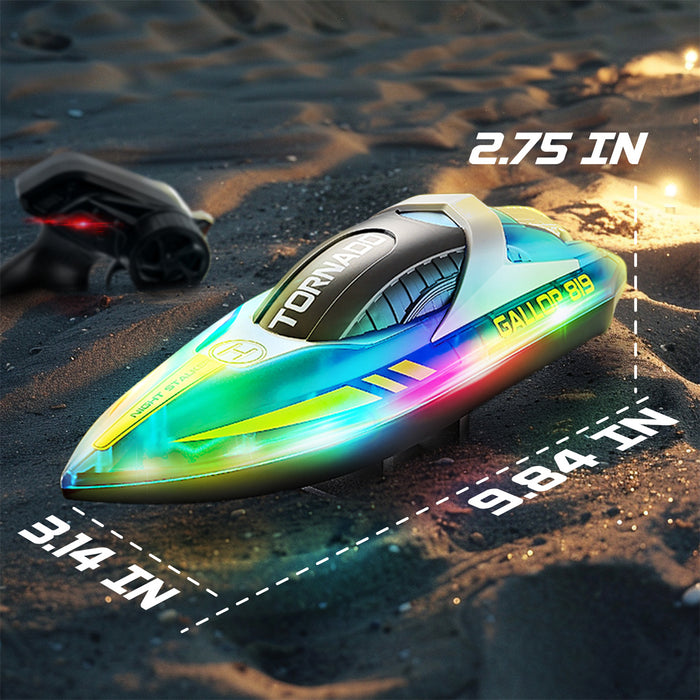 Remote Control Boat with Transparent Shell and LED Light