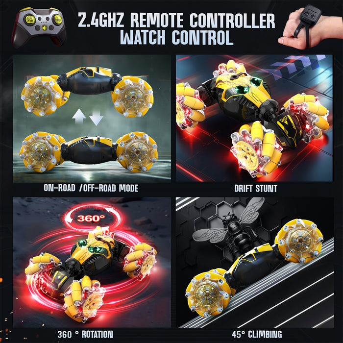 Bezgar Gesture Sensing RC Stunt Car with Double-Sided 360° Rotating