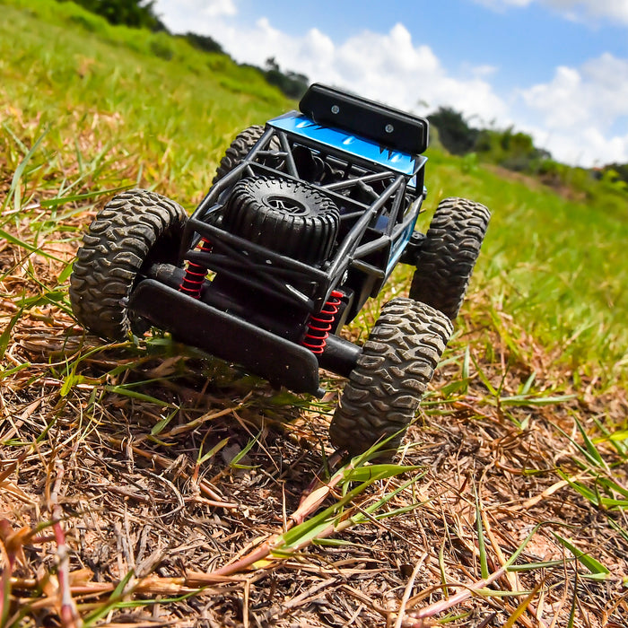 Bezgar RC Cars for Kids, 1:20 Scale RC Crawler with LED Lights (Blue)