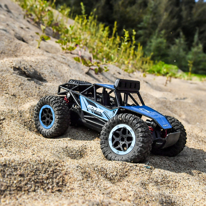 Bezgar RC Cars for Kids, 1:20 Scale RC Crawler with LED Lights (Blue)