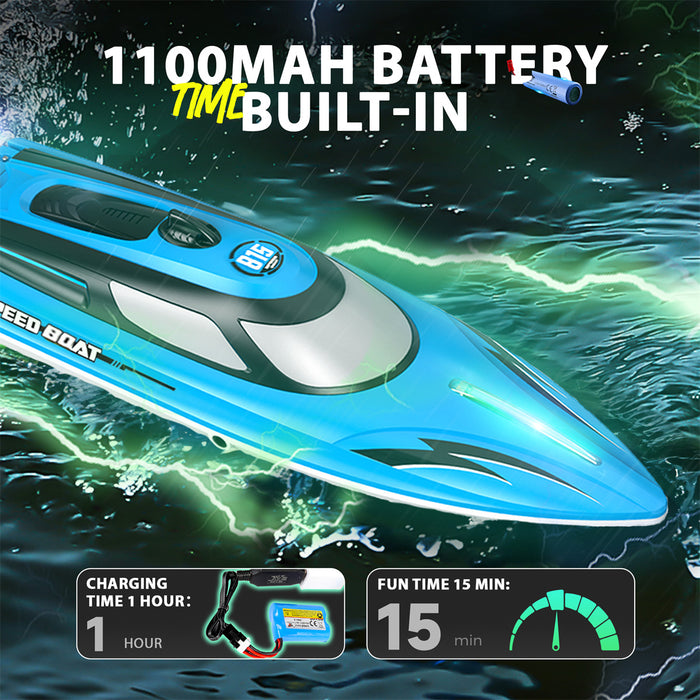 14 inch Remote Control Boat with LED for Kids and Adults (25 KM/H)