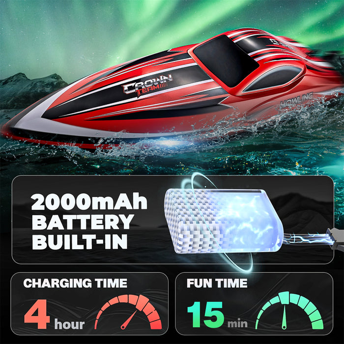 16 inch Large Size Brushless RC Boat with LED (35 MPH)