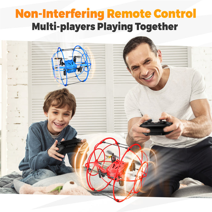 Mini Spherical Rolling RC Quadcopter for Beginner with 360 Flip