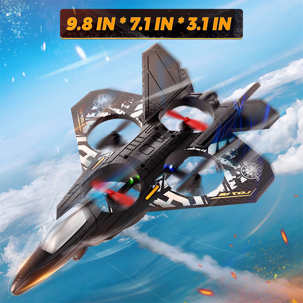 Bezgar L0712 Remote Control Fighter Toy with 360° Flip, LED Lights