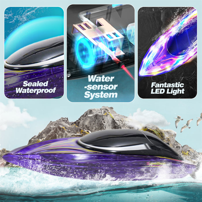 10 inch Remote Control Boat for Beginners with LED (10 KM/H)