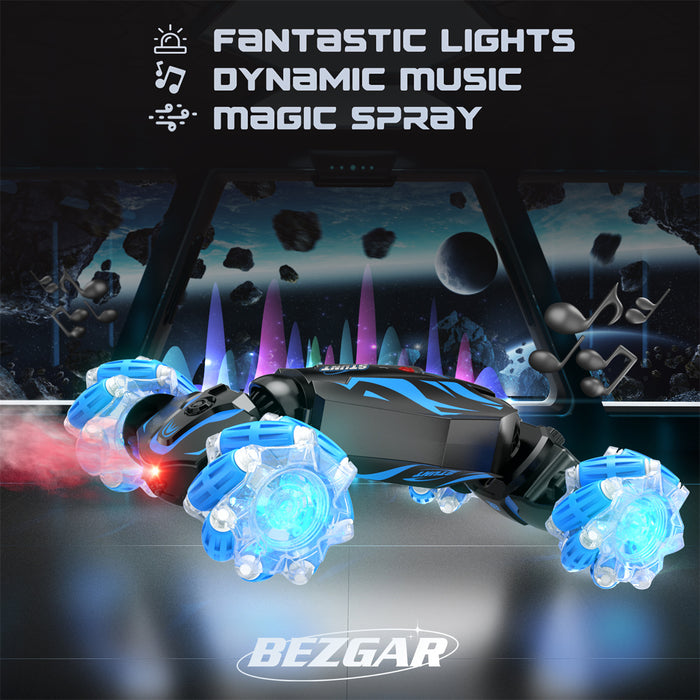 Bezgar Gesture Sensing RC Stunt Car with Light & Music