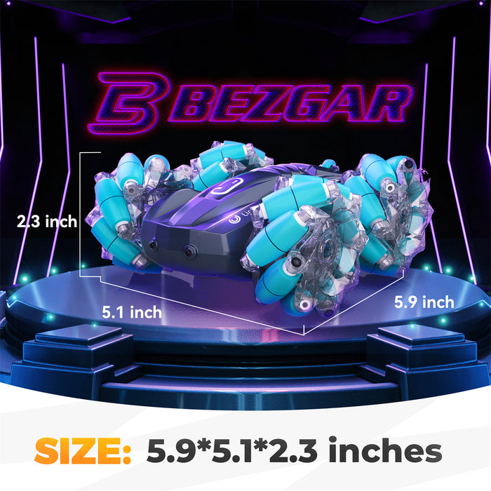 Bezgar Double Sided 4WD Cars Stunt Car Toy with 6 LED Lights