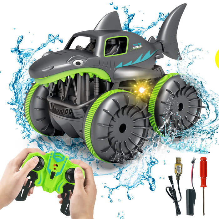 Bezgar Amphibious Shark Remote Control Car with Light