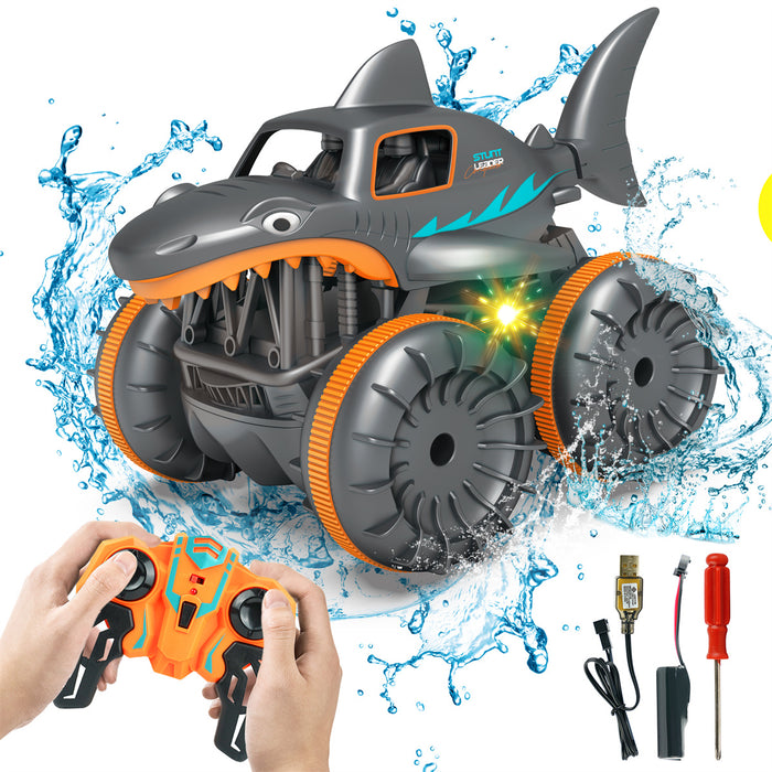 Bezgar Amphibious Shark Remote Control Car with Light