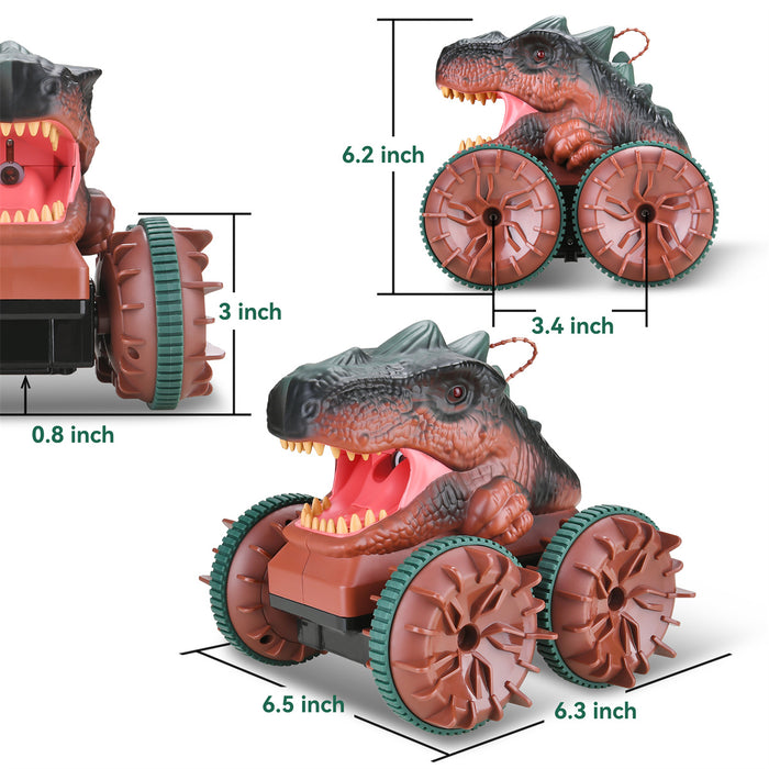 Bezgar Amphibious RC Dinosaur Car with Light & Spray Function